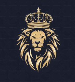 Majestätischer Löwe und Krone